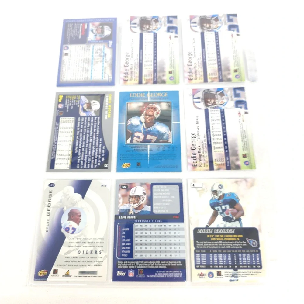 Eddie George Football Cards x30 Titans Fleer Topps Score NFL Inserts Autographed - Picture 8 of 10